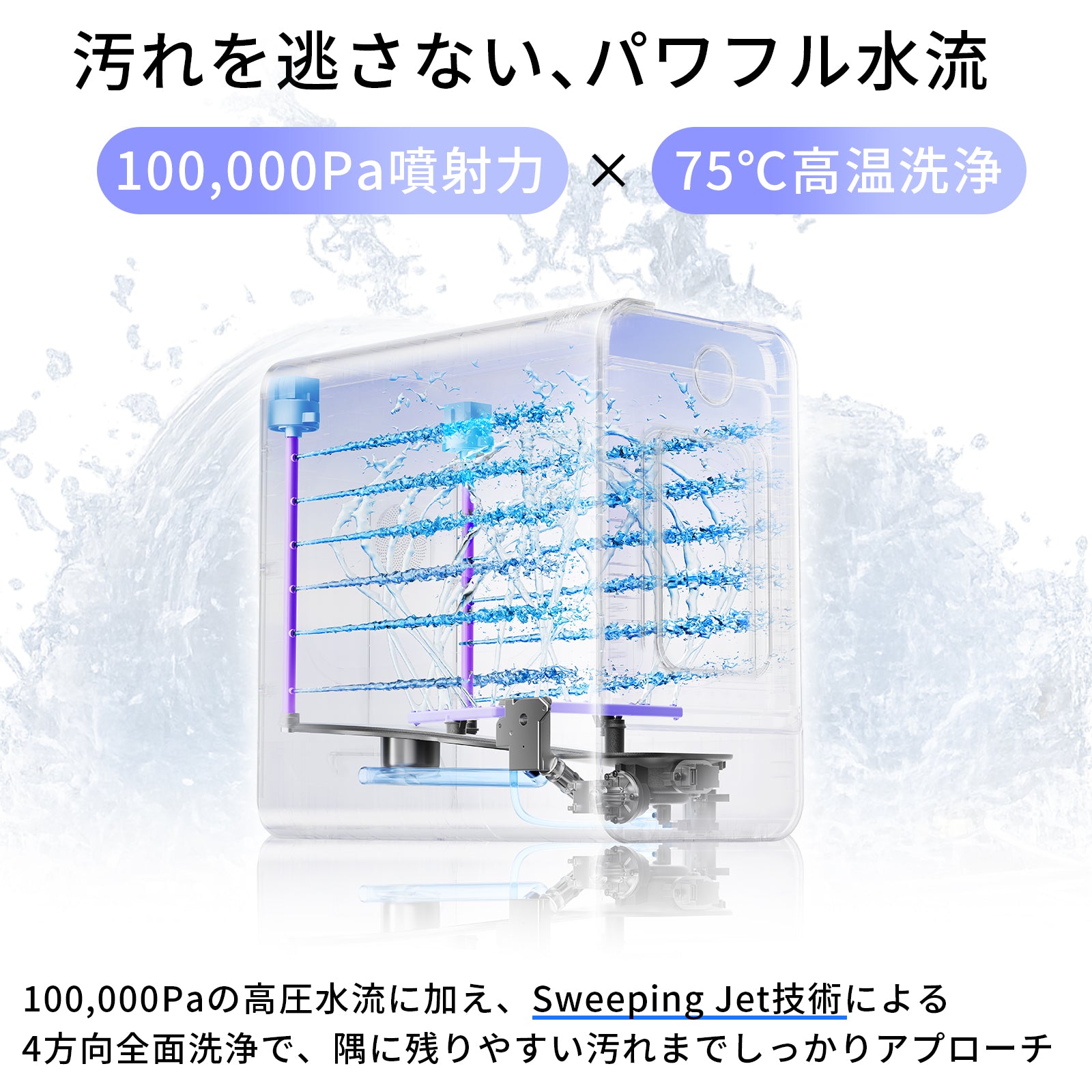 LISSOME J1（リソム）AIスマート食洗機 工事不要・幅28cmスリムモデル